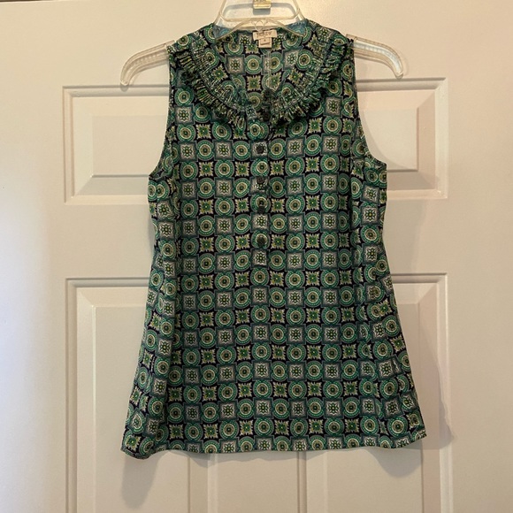 J. CREW-CUTE GREEN & BLUE TOP WITH BUTTONS SIZE 6 - Picture 3 of 9
